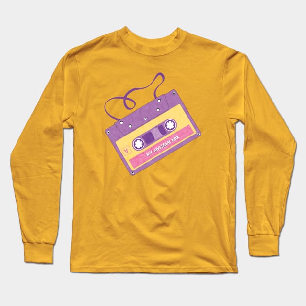 My Awesome Mixtape Retro Long Sleeve T-Shirt by snapoutofit